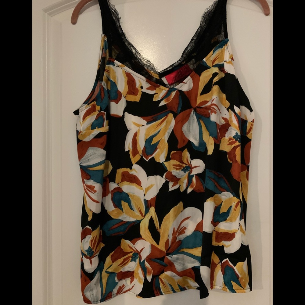 Floral with lace silky tank. J-Lo Brand new